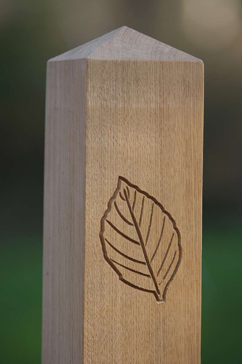 handmade oak waymarker